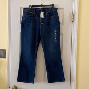 NWT J. Crew Mid-Rise Flare Crop Jean